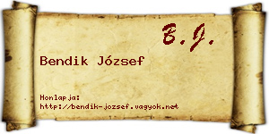 Bendik József névjegykártya