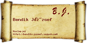 Bendik József névjegykártya